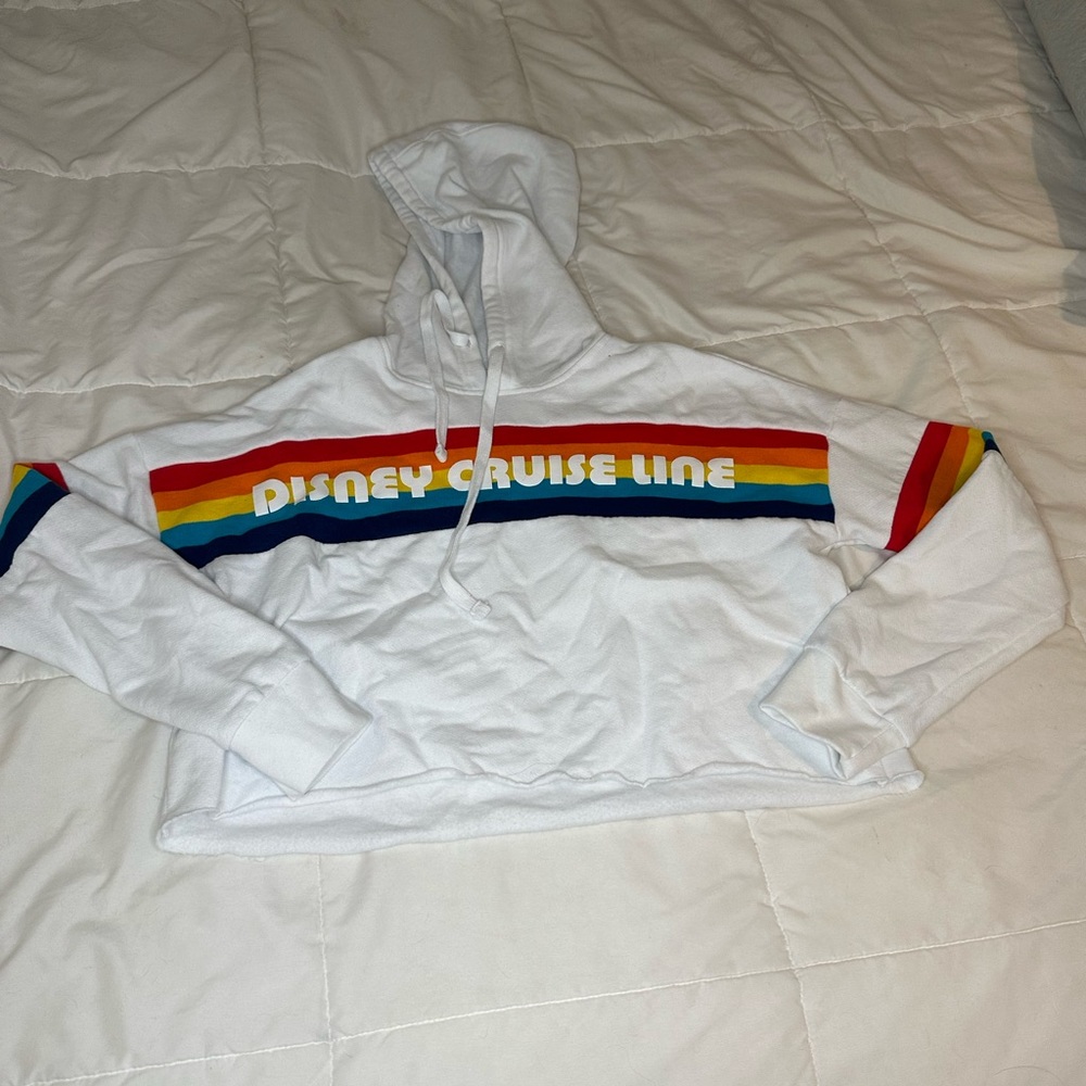 Disney Cruise Line Rainbow Crop Top Sweatshirt